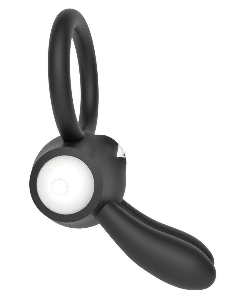 Power Clit Silicone Rabbit Cock Ring Black | Vibrator