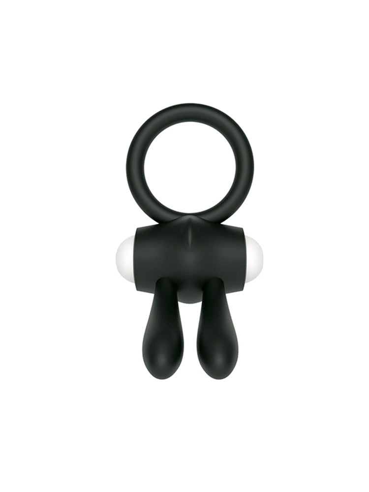 Power Clit Silicone Rabbit Cock Ring Black | Vibrator