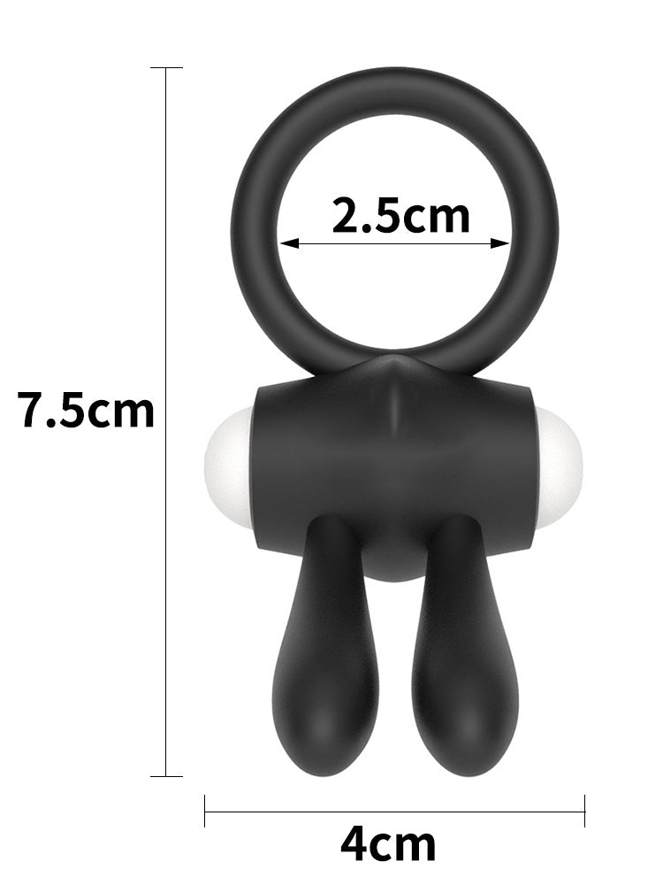 Power Clit Silicone Rabbit Cock Ring Black | Vibrator