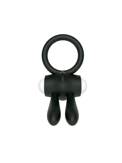 Power Clit Silicone Rabbit Cock Ring Black | Vibrator