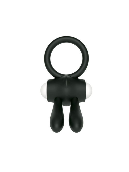 Power Clit Silicone Rabbit Cock Ring Black | Vibrator